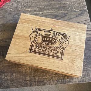 Aces Over Kings Two Decks of Poker Cards in Wood Box Sealed Decks